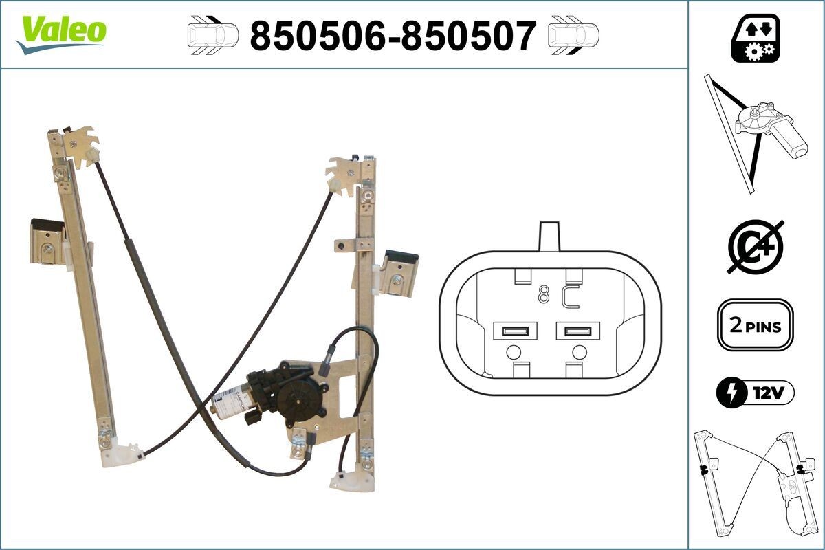 VALEO Raammechanisme 850506 850506 Raammechanisme VALEO FORD C-MAX