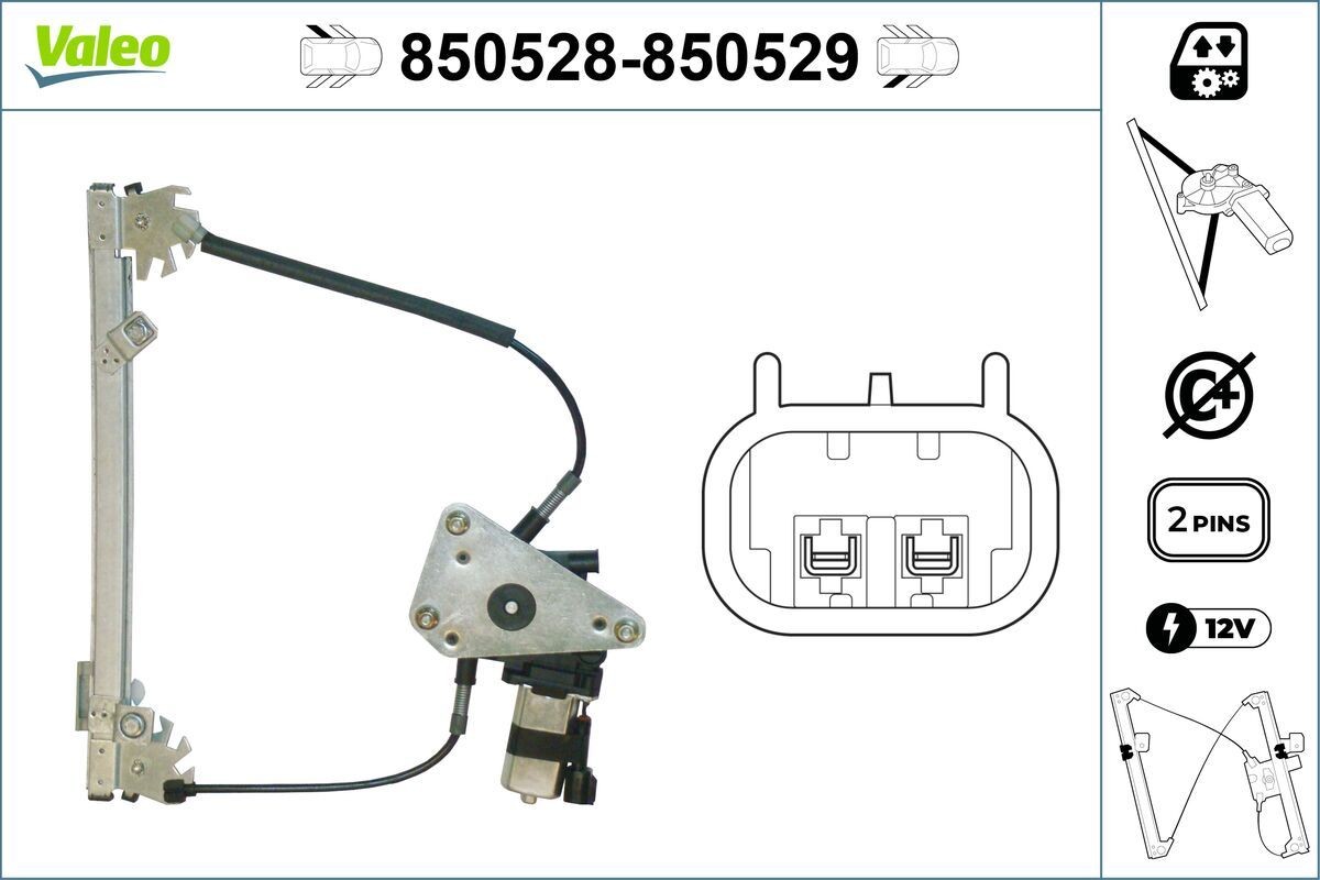 VALEO Aknatõstuk 850528 Aknatõstuk VALEO 155 850528 odav