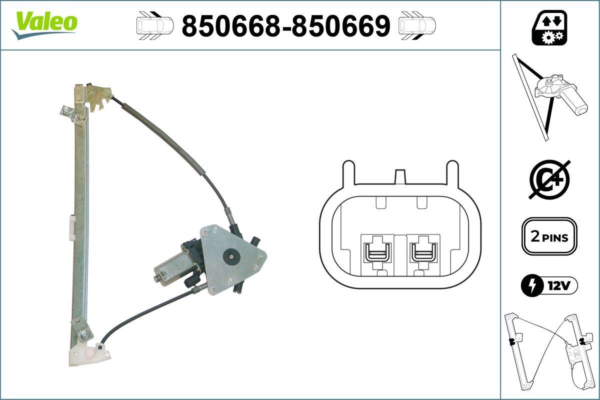 VALEO Vindusheis 850668 VALEO 850668 originale Vindusheis Peugeot 406 Coupé hva koster