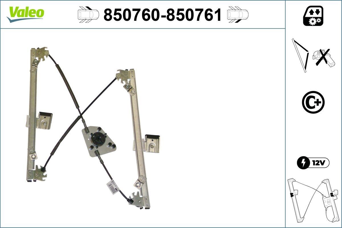 Rudehejs VALEO 850760 VALEO 850760 Ruderegulator KIA SHUMA 2021