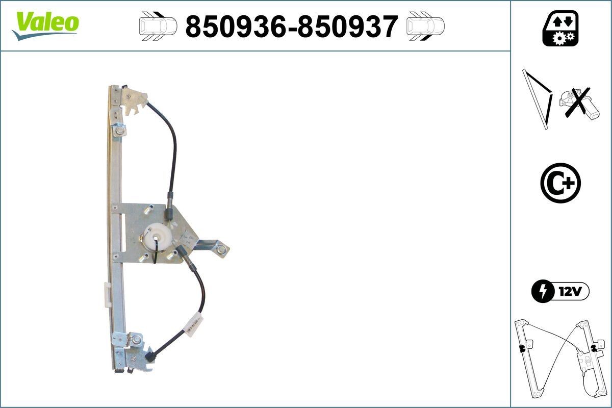 VALEO Γρύλος παραθύρου 850936 VALEO 850936 Γρύλος παραθύρου