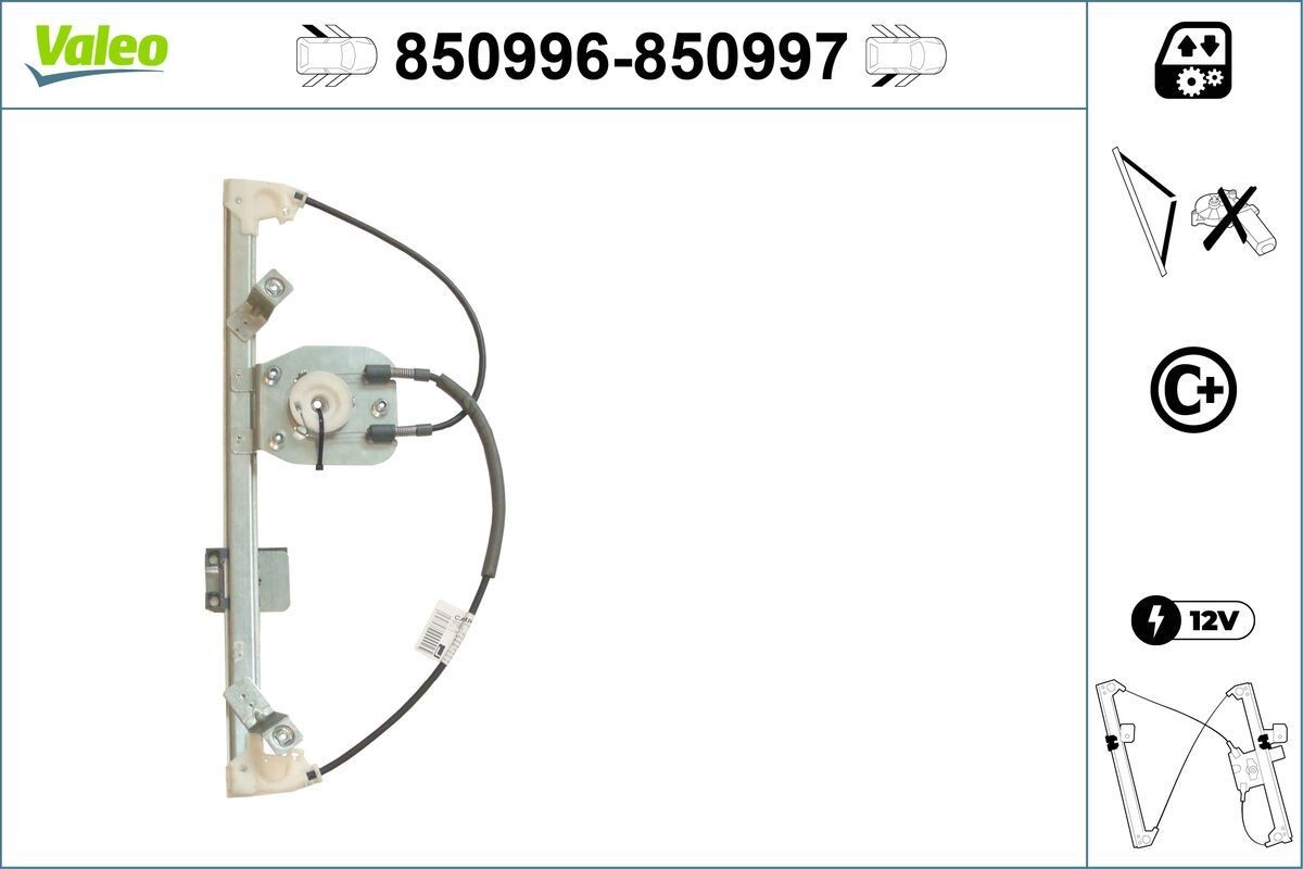 Lève-vitre VALEO 850996 VALEO 850996: Mécanisme lève-vitre électrique Ford MONDEO 2002