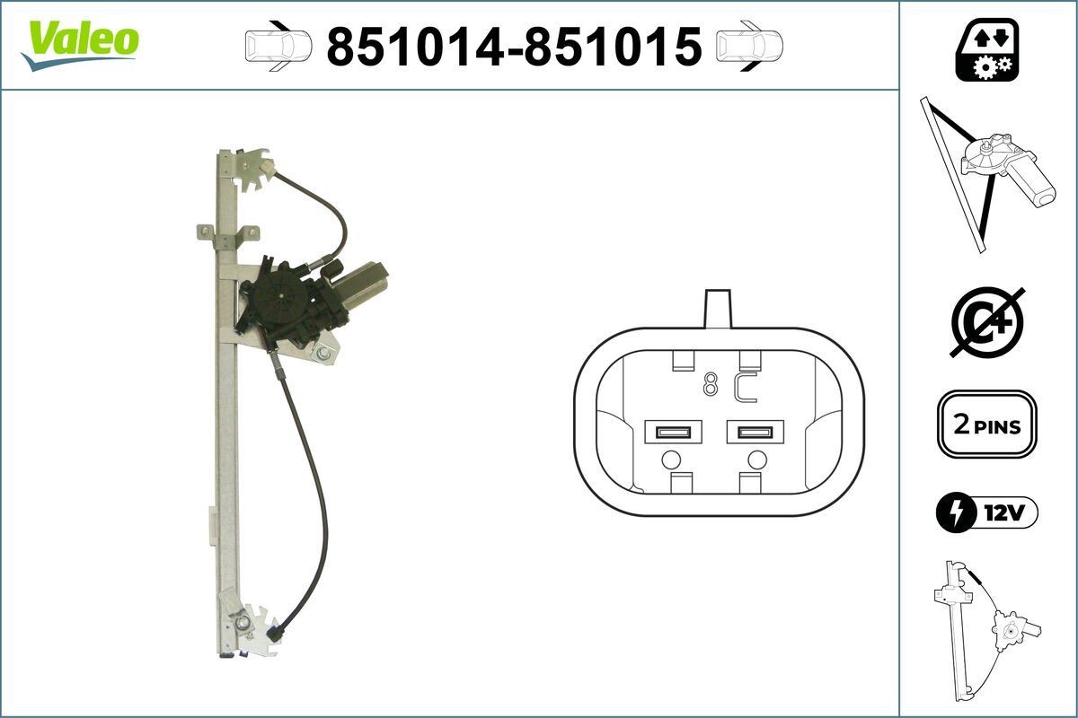 VALEO Fönsterhiss 851014 851014 VALEO fönsterhiss Citroen JUMPY