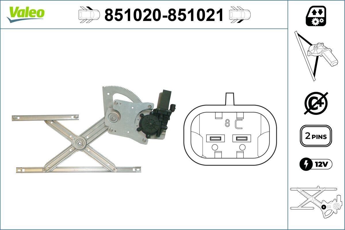 VALEO Alzacristallo 851020 851020 costo Alzacristalli NISSAN TIIDA VALEO