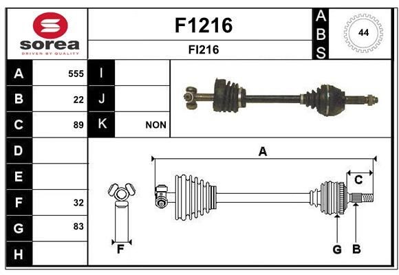 Drive shaft SNRA F1216 SNRA F1216 2016 FIAT PALIO drive shaft replacement