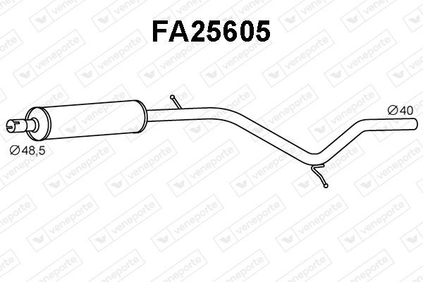 VENEPORTE Front Silencer FA25605 FIAT PANDA VENEPORTE front silencer FA25605