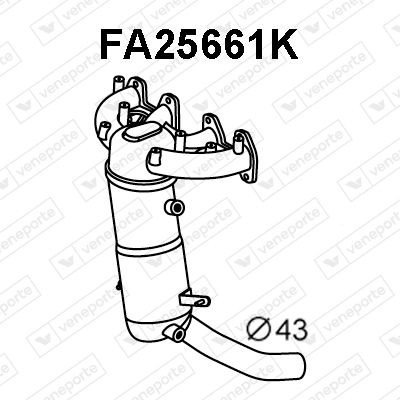 VENEPORTE Catalyseur en coude FA25661K FA25661K Collecteur d'echappement FIAT DOBLO VENEPORTE