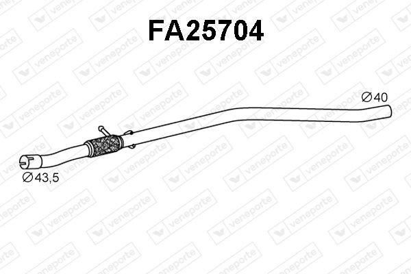 VENEPORTE Voorpijp FA25704 FA25704 Uitlaat VENEPORTE FIAT 500