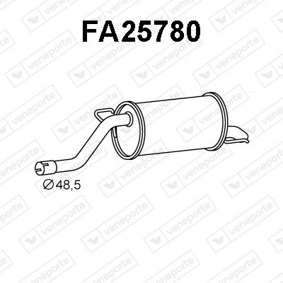 VENEPORTE Einddemper FA25780 Fiat CINQUECENTO Achterdemper voor de uitlaat VENEPORTE FA25780