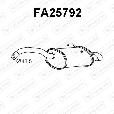 VENEPORTE Bakre ljuddämpare FA25792 FA25792 VENEPORTE ljuddämpare FIAT MULTIPLA