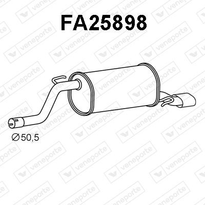 VENEPORTE Koncový tlmič výfuku FA25898 Zadný tlmič výfuku FIAT VENEPORTE FA25898