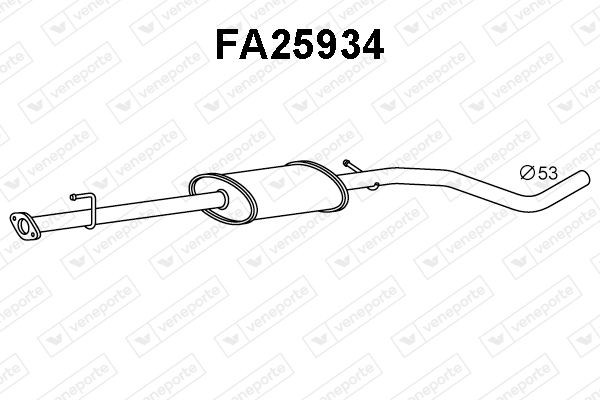 VENEPORTE Front Silencer FA25934 Fiat PANDA VENEPORTE front silencer FA25934