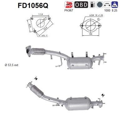 Tahmafilter AS FD1056Q AS FD1056Q Kübemefilter Nissan X-TRAIL 2011