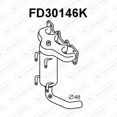 VENEPORTE Manifouldkatalysator FD30146K FD30146K Udstødningsmanifold FIAT PUNTO VENEPORTE