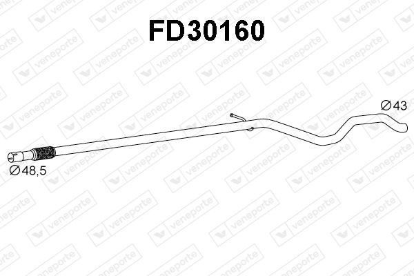 VENEPORTE Σωλήνας εξάτμισης FD30160 Σωλήνας εξάτμισης VENEPORTE FIAT FD30160