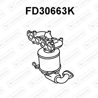 VENEPORTE Catalizzatore a gomito FD30663K FD30663K Collettore marmitta VENEPORTE Skoda