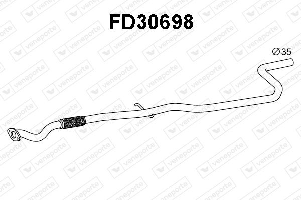 VENEPORTE Σωλήνας εξάτμισης FD30698 Σωλήνες εξάτμισης VENEPORTE Ford TOURNEO CONNECT FD30698