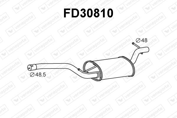 VENEPORTE Mellempotte FD30810 FD30810 Mellemdæmper FORD FOCUS VENEPORTE