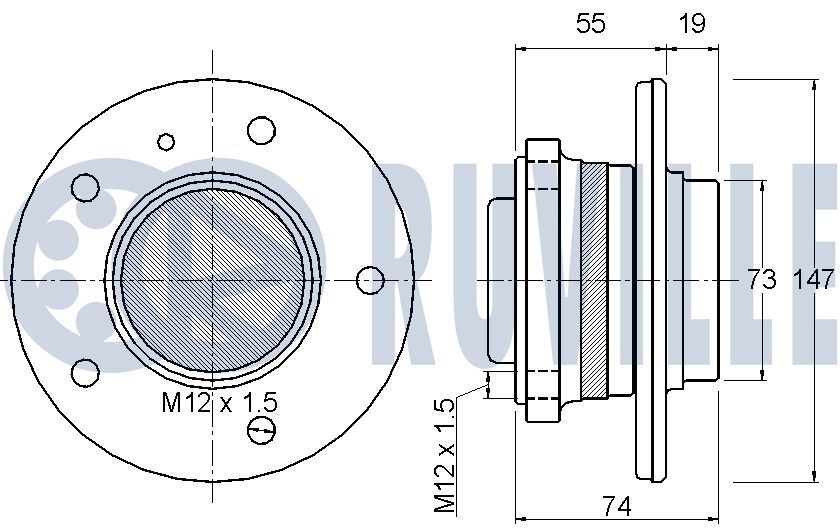 RUVILLE Πλήμνη τροχού 485806 485806 Μουαγιέ TOYOTA HIACE RUVILLE
