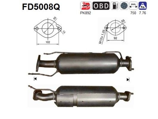 Kvēpu filtrs AS FD5008Q AS FD5008Q: Kvēpu filtrs Kia CARENS 2003
