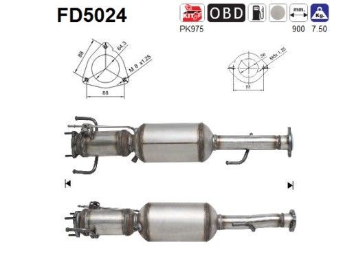 Partikelfilter AS FD5024 AS FD5024: Dieselpartikelfilter Alfa Romeo 156 2001