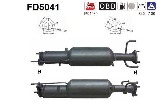 Filtro de partículas AS FD5041 AS FD5041 Filtro de partículas VAUXHALL ANTARA 2007