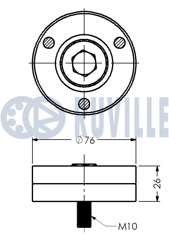 RUVILLE Spännrulle, aggregatrem 55071 55071 RUVILLE spännrulle kamrem Opel COMBO