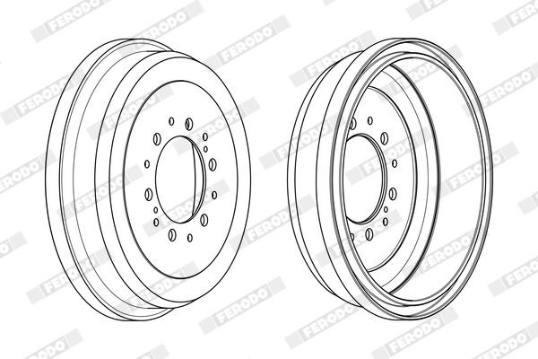 Bremsetromle FERODO FDR329091 FERODO FDR329091: Bremsetromler Toyota LAND CRUISER 1999