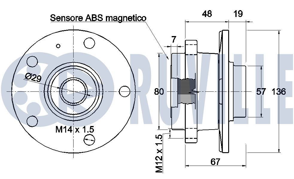 RUVILLE Pingutusrull, Hammasrihm 55220 Pingutusrull, hammasrihm RUVILLE Ford FOCUS 55220
