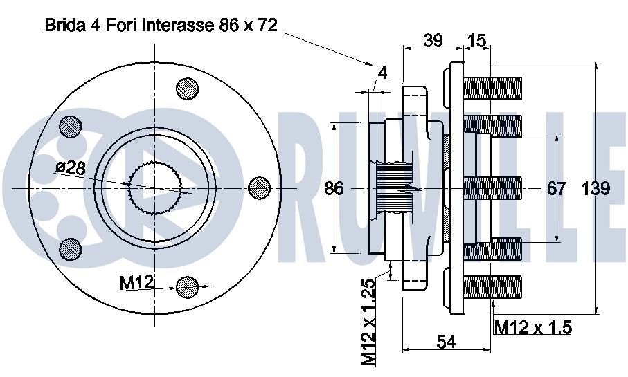 RUVILLE Pingutusrull, Hammasrihm 55231 55231 Pingutusrull, hammasrihm FORD FOCUS RUVILLE