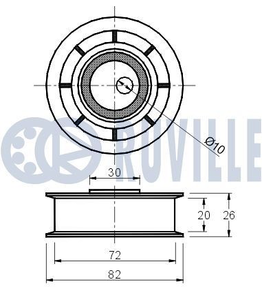 RUVILLE Rolo tensor, correia dentada 55417 Rolo tensor, correia dentada RUVILLE AUDI 55417