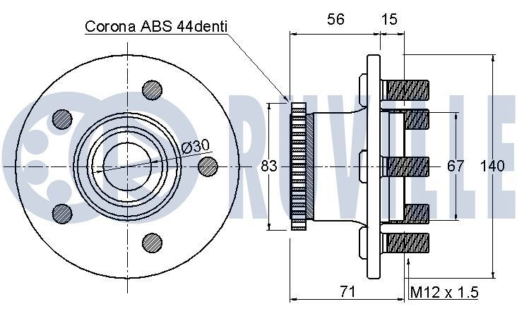 RUVILLE Polia de desvio / de guia, correia trapezoidal 55479 55479 Polia de desvio / de guia, correia trapezoidal JAGUAR S-TYPE RUVILLE