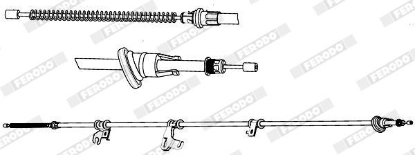 FERODO Żażné lanko parkovacej brzdy FHB434551 Lanko ručnej brzdy FERODO Mitsubishi COLT FHB434551
