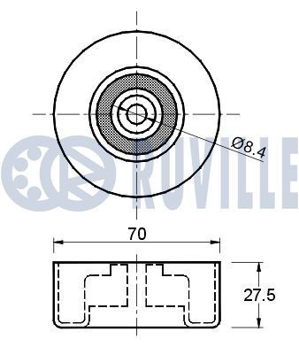 RUVILLE Τεντωτήρας, ιμάντας poly-V 55591 RUVILLE Τεντωτηρας ιμαντα NISSAN 55591