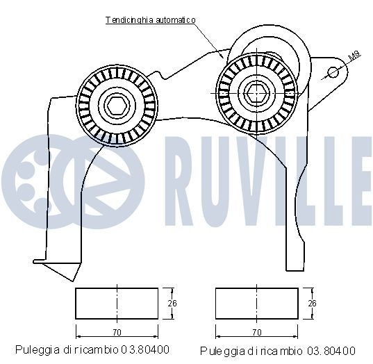 RUVILLE Spännrulle för kamrem 55803 55803 RUVILLE spännrulle för kamrem Mercedes 124-serie