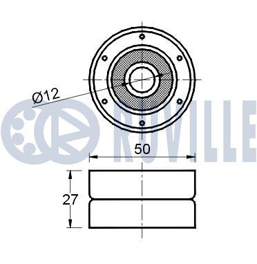 RUVILLE Spännrulle, aggregatrem 55862 55862 RUVILLE Spännrulle drivrem Lancia