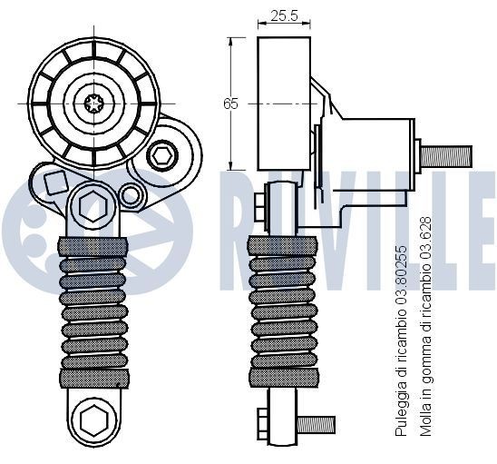 RUVILLE Seade- / juhtrull, soonrihm 55937 55937 Juhtrull PEUGEOT 307 RUVILLE