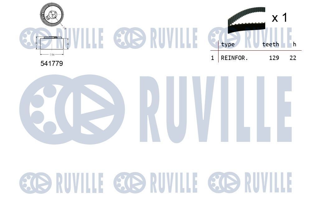 RUVILLE Tlmič vibrácií rebrovaného klinového remeňa 56343 56343 Tlmič vibrácií rebrovaného klinového remeňa SKODA SUPERB RUVILLE