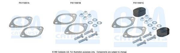 Montageset partikelfilter BM CATALYSTS FK11091 BM CATALYSTS FK11091 Flexibel uitlaatstuk MITSUBISHI OUTLANDER 2016