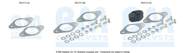 BM CATALYSTS Filter pevných častíc - montáżna sada FK11111 Vlnovec výfuku Volkswagen BM CATALYSTS FK11111
