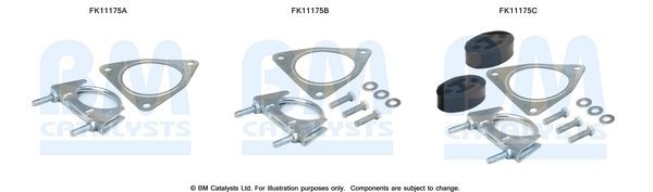 BM CATALYSTS Montāžas komplekts, Sodrēju- / Daļiņu filtrs FK11175 Gofrēta caurule izplūdes gāzu sistēma SMART BM CATALYSTS FK11175