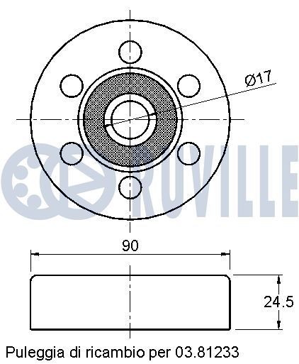 RUVILLE Geleiderol, distributieriem 56625 Geleide rol / omdraairol getande riem HYUNDAI RUVILLE 56625