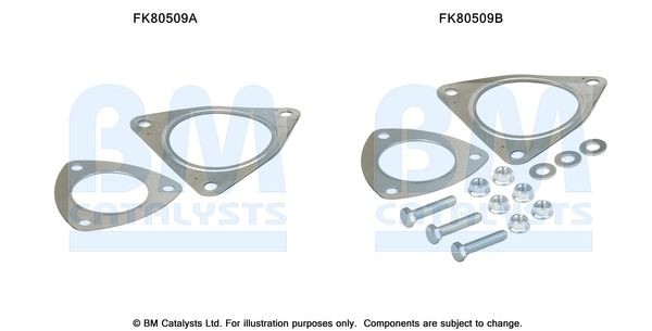 BM CATALYSTS Mounting Kit, catalytic converter FK80509 AUDI A4 BM CATALYSTS exhaust mounting kit FK80509