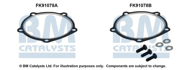 BM CATALYSTS Mounting Kit, catalytic converter FK91078 BM CATALYSTS FK91078 genuine Kia Picanto Mk1 catalytic converter mounting kit price
