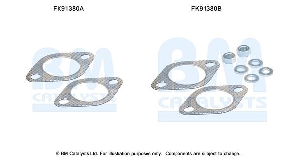 BM CATALYSTS Mounting Kit, catalytic converter FK91380 BM CATALYSTS FK91380 Kia Picanto Mk1 catalytic converter mounting kit cost