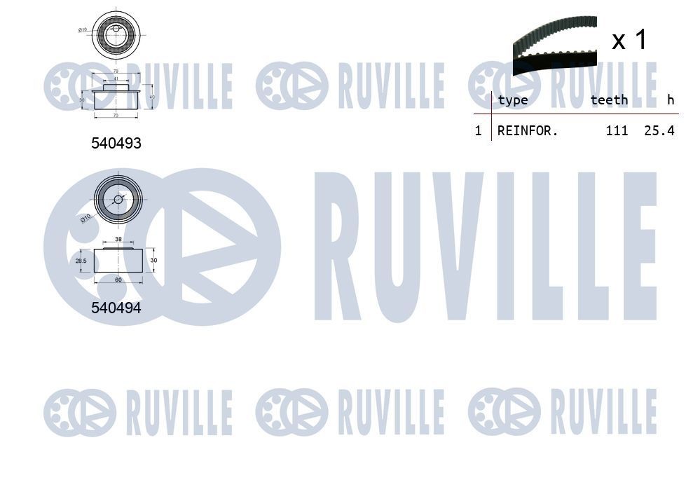 RUVILLE Styrrulle till kuggrem 58105 58105 RUVILLE styrrulle, kuggrem Subaru TRIBECA