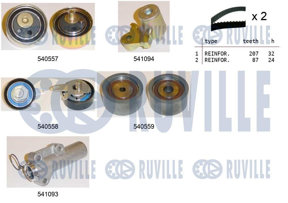 RUVILLE Hammasrihma komplekt 5900270 5900270 Hammasrihma RUVILLE CHEVROLET NUBIRA