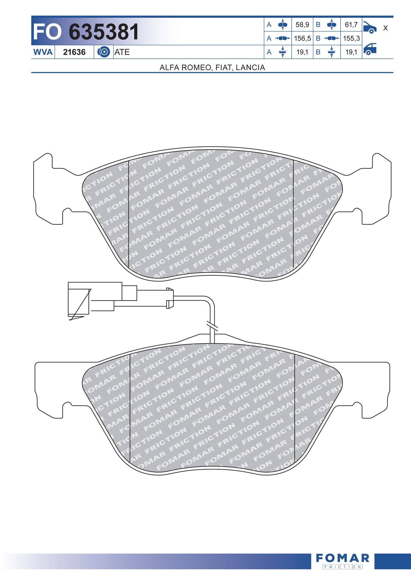 FOMAR Friction Bremsbeläge FO 635381 Bremssteine FOMAR Friction STRADA FO 635381 günstig