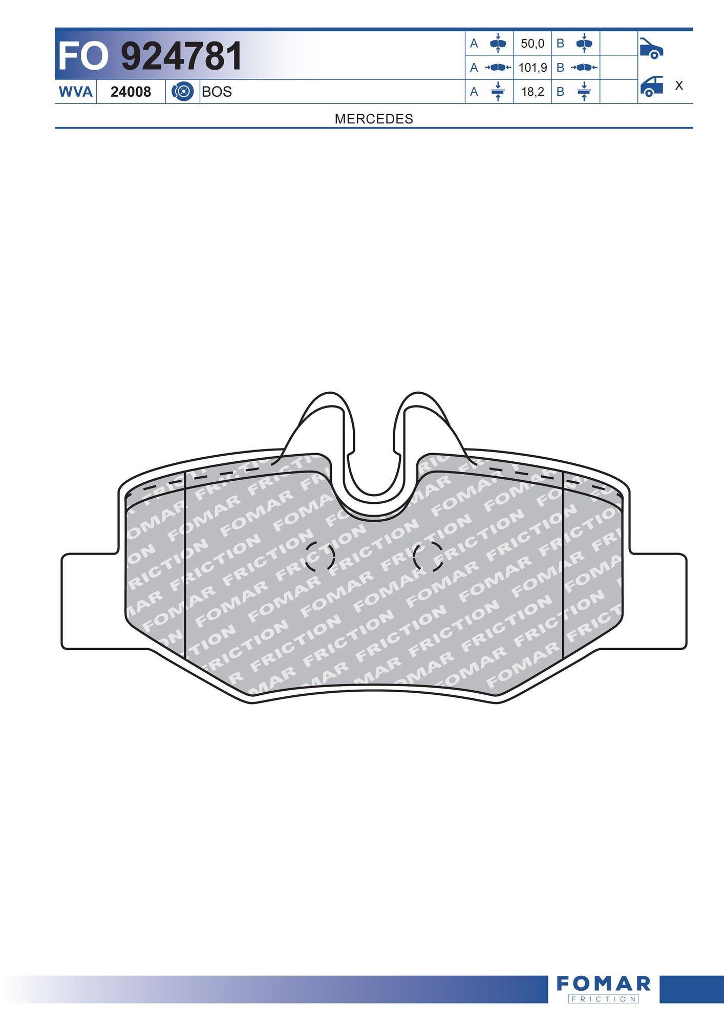 FOMAR Friction Bremseklosser FO 924781 FO 924781 Bremseklosser FOMAR Friction MERCEDES-BENZ C-Klasse