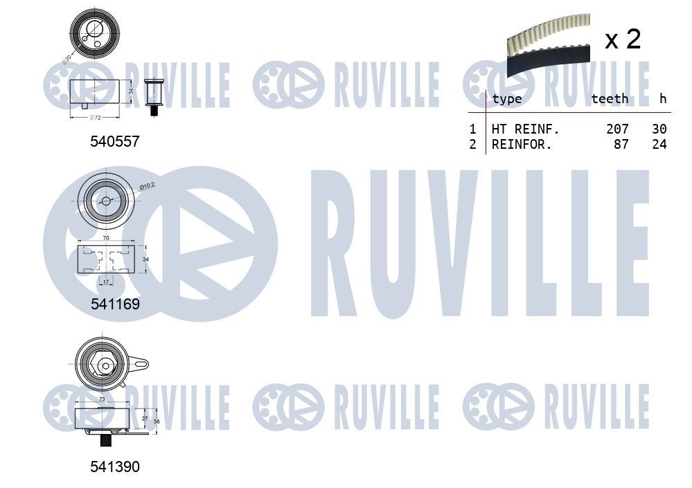 RUVILLE Wasserpumpe 65320 65320 RUVILLE CHEVROLET Wasserpumpe